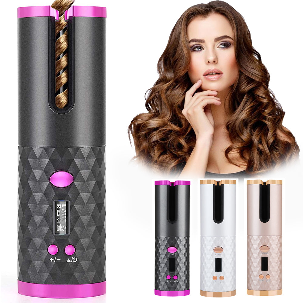 LuxiWave™ Automatic LCD Ceramic Curler – Wireless Pro Edition